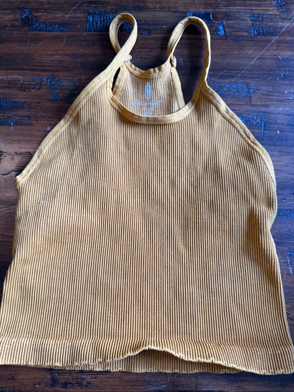 FP Movement by Free People Ribbed Halter Tank Top - Mustard